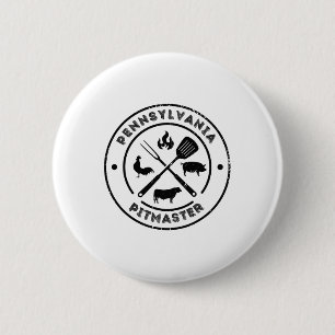 Pennsylvania Pitmaster Bbq Smoker Grilling Byrbequ 6 Cm Round Badge