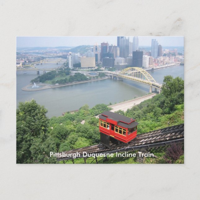 Pennsylvania Pittsburgh Duquesne Incline Train Postcard (Front)