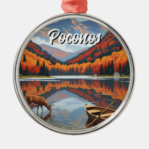 Pennsylvania Pocono Mountains Travel Metal Tree Decoration