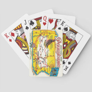 Pennsylvania Postcard Map Playing Cards
