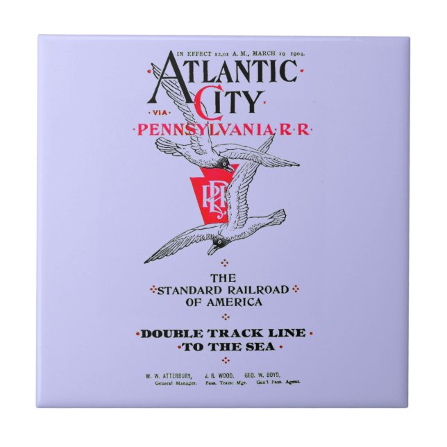 Pennsylvania Railroad Atlantic City Service 1904 Tile (Front)