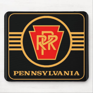 Pennsylvania railroad black and gold logo Mousepad