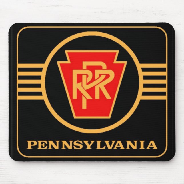Pennsylvania railroad black and gold logo Mousepad (Front)