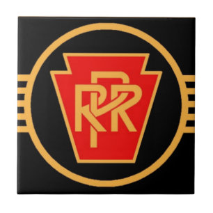 Pennsylvania Railroad Black and  Gold    Stone Coa Tile