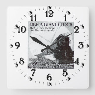 Pennsylvania Railroad Broadway Limited 1929 Square Wall Clock