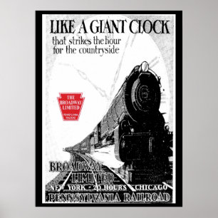 Pennsylvania Railroad Broadway Limited Poster