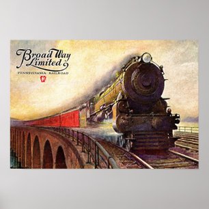 Pennsylvania Railroad Broadway Limited Poster