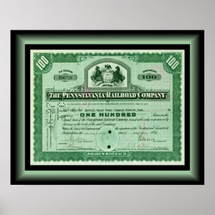 Pennsylvania Railroad Company ~ Stock Certificate Poster