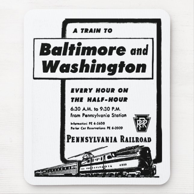 Pennsylvania Railroad Hourly Trains 1948 Mouse Mat (Front)