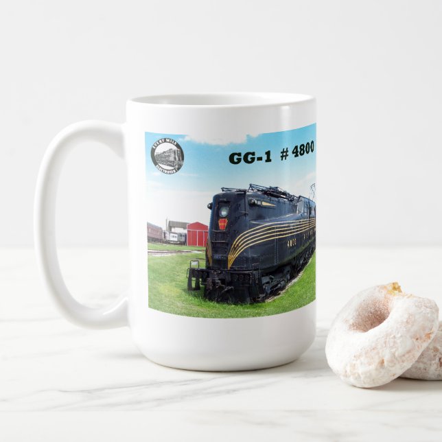 Pennsylvania Railroad Locomotive GG-1 #4800    Coffee Mug (With Donut)