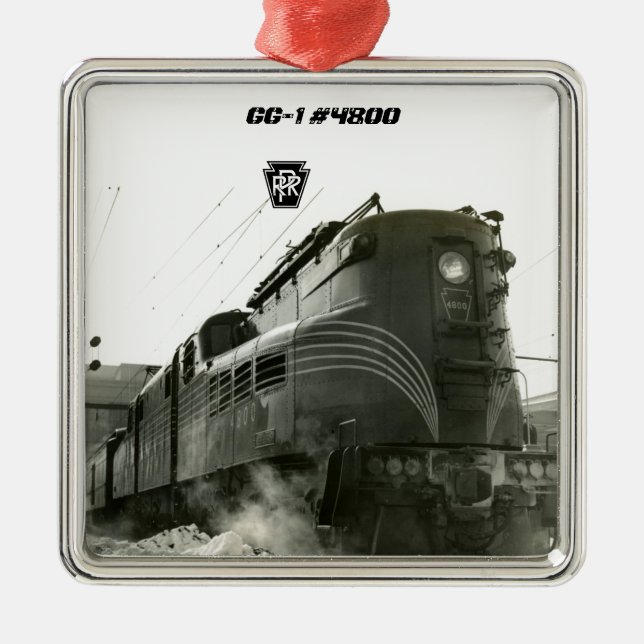Pennsylvania Railroad Locomotive GG-1 #4800   Metal Tree Decoration (Front)