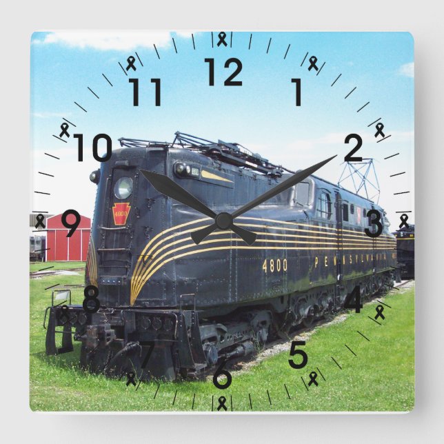 Pennsylvania Railroad Locomotive GG-1 #4800 Photo Square Wall Clock (Front)