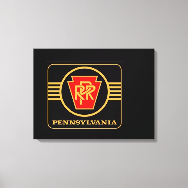 Pennsylvania Railroad Logo, Black & Gold   Canvas Print (Front)
