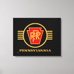 Pennsylvania Railroad Logo, Black & Gold Canvas Print