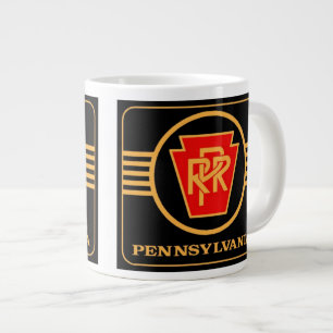 Pennsylvania Railroad Logo, Black & Gold Jumbo Mug