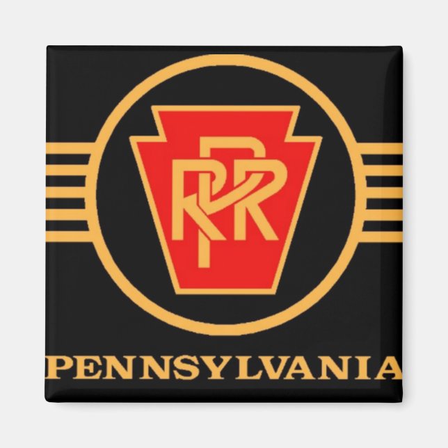 Pennsylvania Railroad Logo, Black & Gold   Magnet (Front)