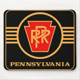 Pennsylvania Railroad Logo, Black & Gold Mouse Mat