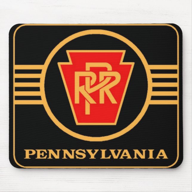 Pennsylvania Railroad Logo, Black & Gold Mouse Mat (Front)