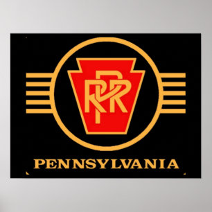 Pennsylvania Railroad Logo, Black & Gold  Poster