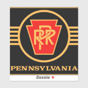 Pennsylvania Railroad Logo, Black & Gold Sticker