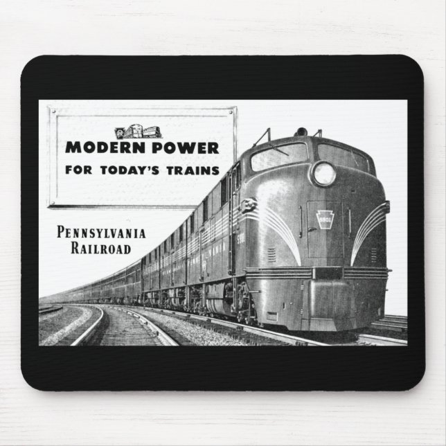 Pennsylvania Railroad Modern Train Power Mouse Mat (Front)