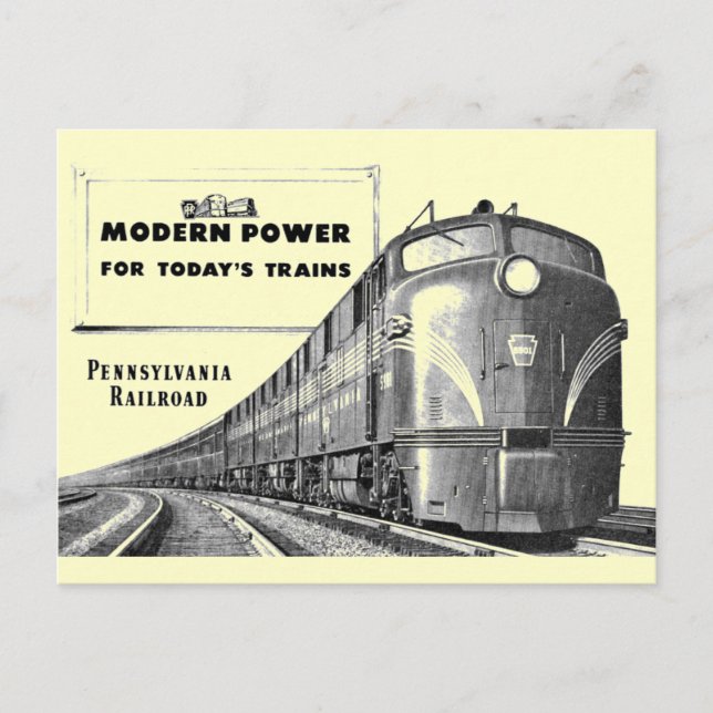 Pennsylvania Railroad Modern Train Power Postcard (Front)