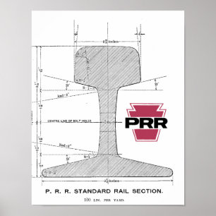 Pennsylvania Railroad Rail Section Poster