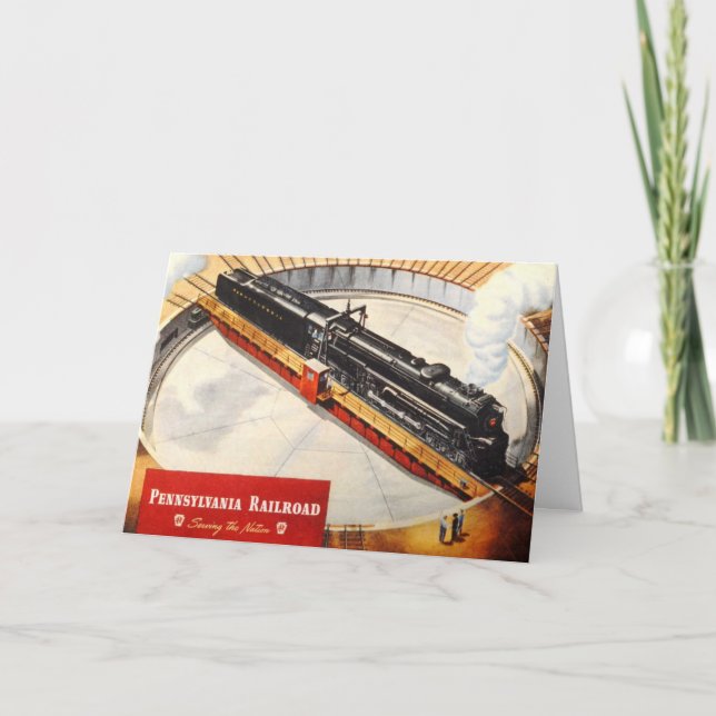 Pennsylvania Railroad Steam Turbine Greeting Card (Front)