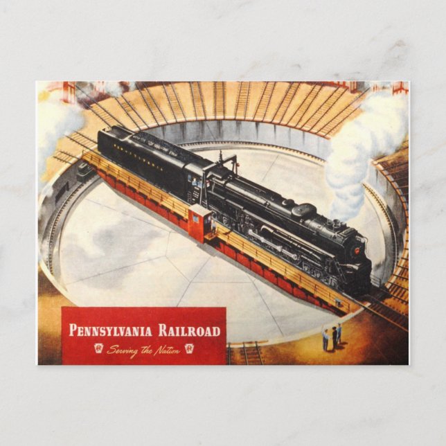 Pennsylvania Railroad Steam Turbine Postcard (Front)