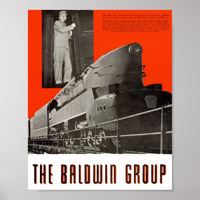 Pennsylvania Railroad T1 Locomotive 6111     Poster (Front)