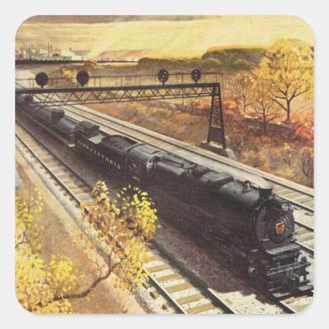 Pennsylvania Railroad Tanker Trains 1942 Square Sticker (Front)