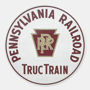 Pennsylvania Railroad TrucTrain Service     Classic Round Sticker