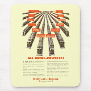 Pennsylvania Railroads East-West Now all Diesel Mouse Mat