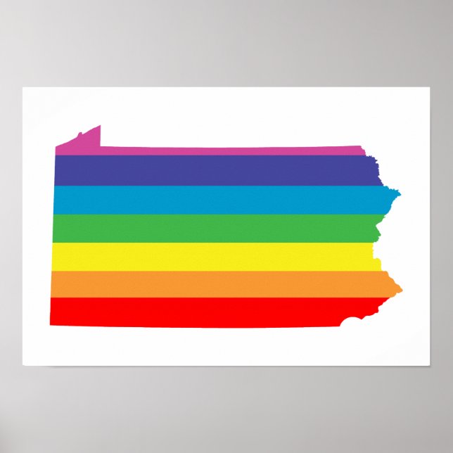 pennsylvania rainbow stripes poster (Front)