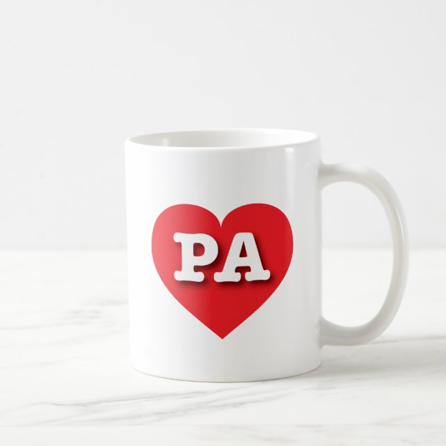 Pennsylvania Red Heart - I love PA Coffee Mug (Right)