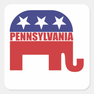 Pennsylvania Republican Elephant Square Sticker