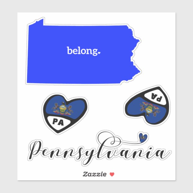 Pennsylvania Sheet of Die Cut Stickers (Sheet)