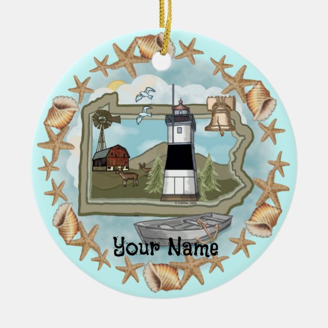 Pennsylvania Shell Lighthouse  Ornament (Front)