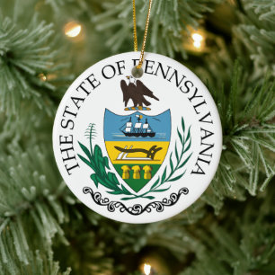 Pennsylvania sign ceramic tree decoration