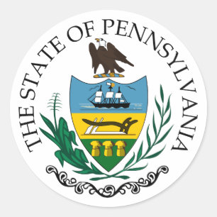 Pennsylvania sign classic round sticker