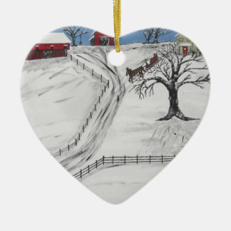 Pennsylvania Sleigh Ride Ceramic Tree Decoration