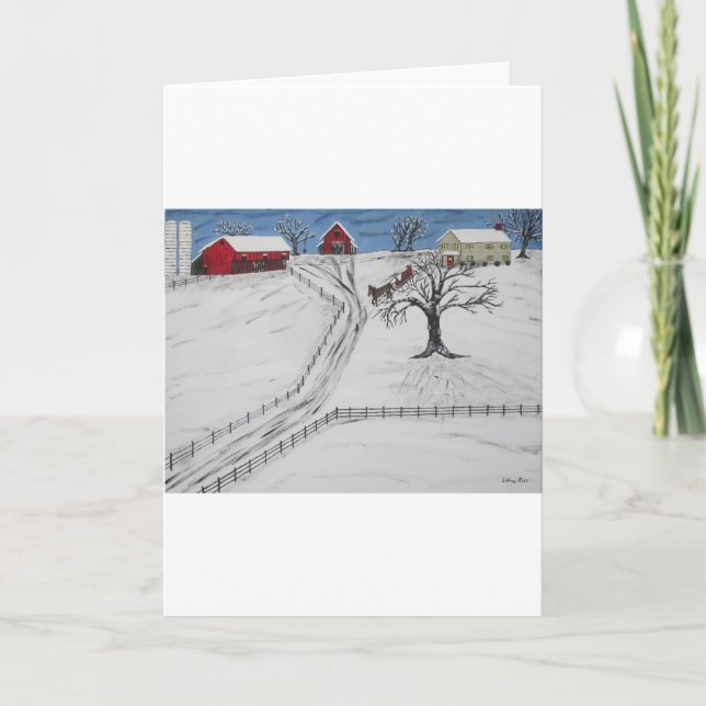 Pennsylvania Sleigh Ride Holiday Card (Front)