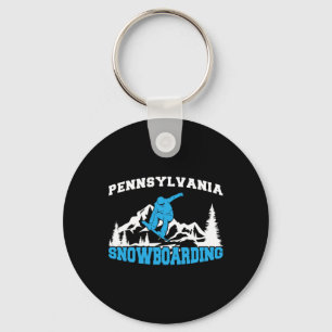 Pennsylvania Snowboarding Winter And Mountain Spor Key Ring