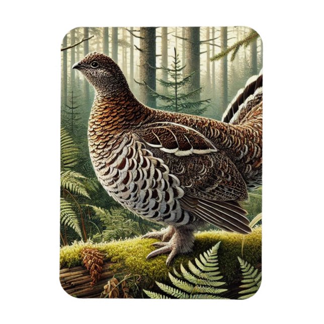 Pennsylvania State Bird Ruffed Grouse Magnet (Vertical)