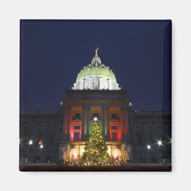 Pennsylvania State Capitol Christmas Tree Lights Magnet (Front)