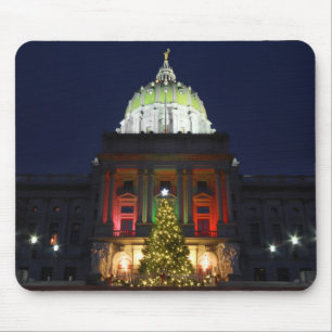 Pennsylvania State Capitol Christmas Tree Lights Mouse Mat