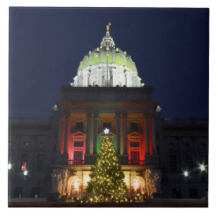 Pennsylvania State Capitol Christmas Tree Lights Tile