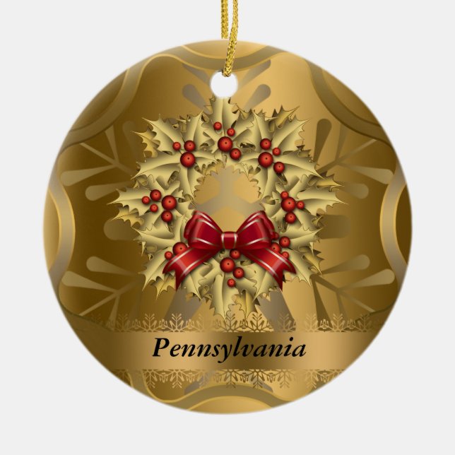 Pennsylvania State Christmas Ornament (Front)