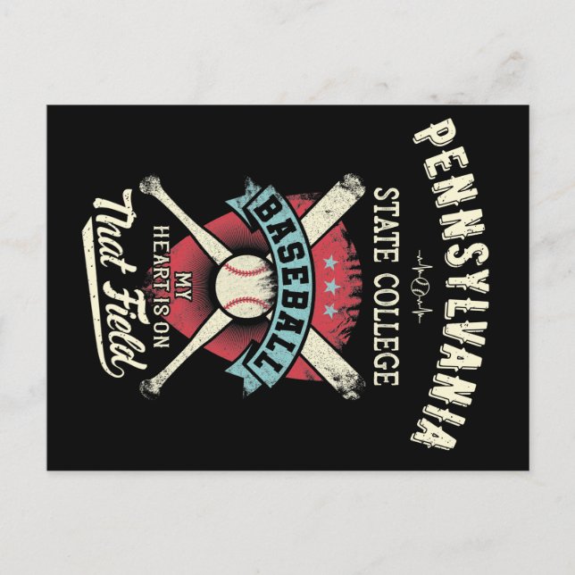 Pennsylvania State College Baseball Postcard (Front)