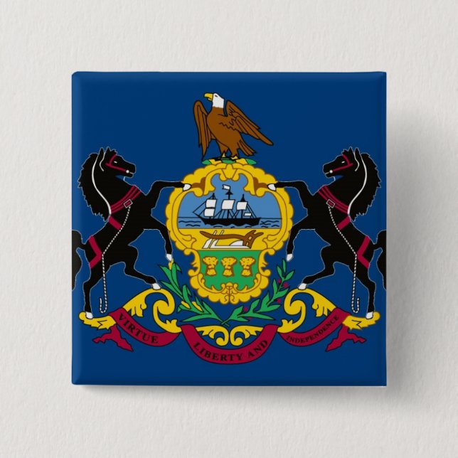 Pennsylvania State Flag 15 Cm Square Badge (Front)